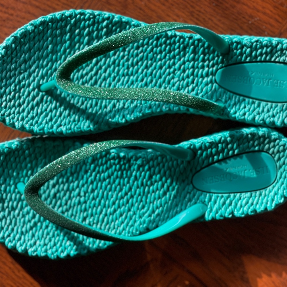 ILSE JACOBSEN Turquoise Glitter Sandal
